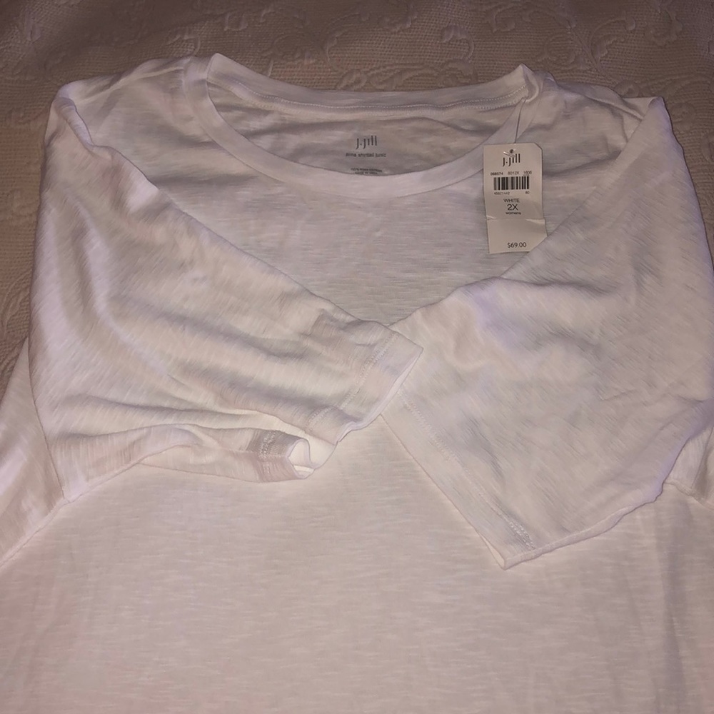 J Jill White Shirt Tail Tunic